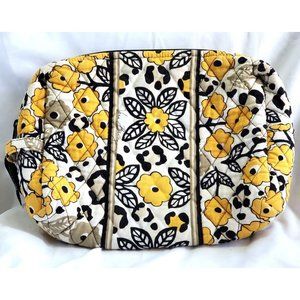 Vera Bradley GO WILD lined Makeup Cosmetics Bag Pouch yellow & black flowers